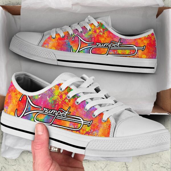 Trumpet Typo Art Low Top Music Shoes, Low Top Designer Shoes, Low Top Sneakers