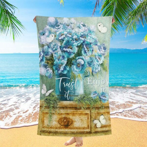 Trust It Enjoy It God Beach Towel, Christian Beach Towel, Beach Towel