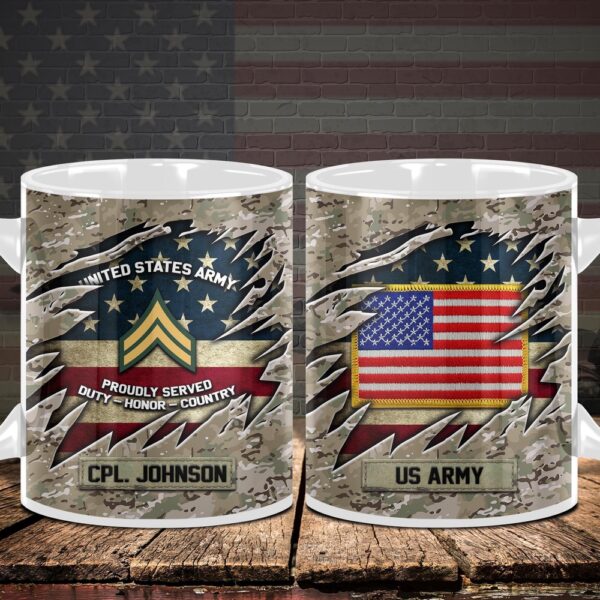 US Army Camo Mug Proudly Served Duty Honor Country Mug, Us Army Coffee Mug, Veteran Coffee Mugs, Military Mug