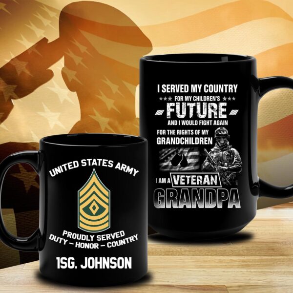 US Army I Am A Veteran Grandpa Army Mug, Us Army Coffee Mug, Veteran Coffee Mugs, Military Mug