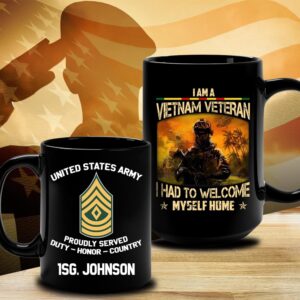 US Army Mug Custom Name And Rank I Am Vietnam Veteran I Had To Welcome Army Mug Us Army Coffee Mug Veteran Coffee Mugs Military Mug 3 od8c7h.jpg