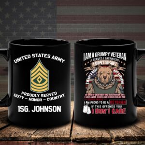 US Army Mug Custom Your Name And Rank I Am Grumpy Veteran Army Mug Us Army Coffee Mug Veteran Coffee Mugs Military Mug 1 hdxeft.jpg