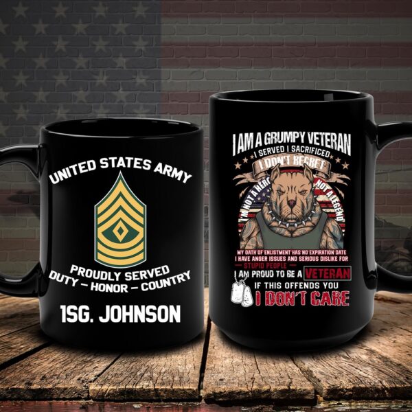 US Army Mug Custom Your Name And Rank, I Am Grumpy Veteran Army Mug, Us Army Coffee Mug, Veteran Coffee Mugs, Military Mug