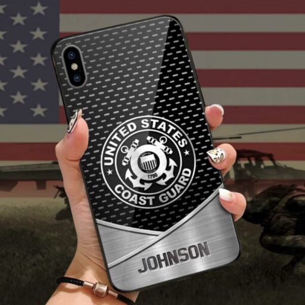 US Coast Guard Gifts For Military, Custom Veteran luminous Phone case, Veteran Phone Case, Military Phone Cases