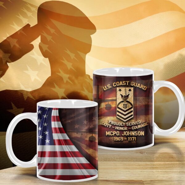 US Coast Guard Military Proudly Served, Military Mug American Flag, Veteran Coffee Mugs, Military Mug