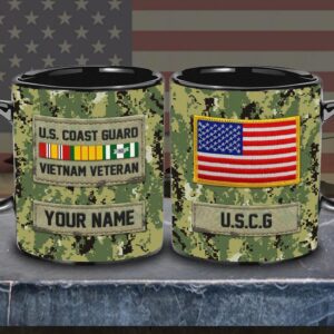 US Coast Guard Vietnam Veteran Mug, Military Veteran Ranks Custom Your Mug, Veteran Coffee Mugs, Military Mug