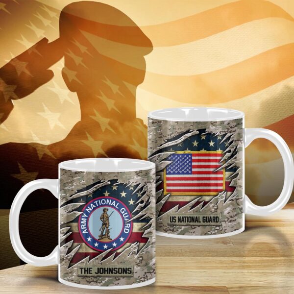 US National Guard Camo Mug Proudly Served Duty Honor Country Mug, Veteran Coffee Mugs, Military Mug