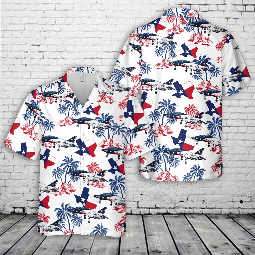 US Navy TW-2 Texas Flag T-45C Hawaiian Shirt, Texas Hawaii Shirt, Texas Shirt