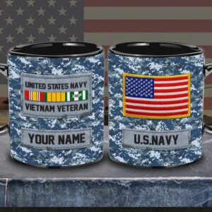US Navy Vietnam Veteran Mug, Military Veteran Ranks Custom Your Mug, Us Navy Coffee Mug, Veteran Coffee Mugs, Military Mug