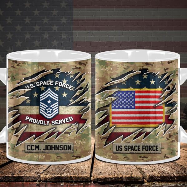 US Space Force Camo Mug Proudly Served Duty Honor Country Mug, Veteran Coffee Mugs, Military Mug