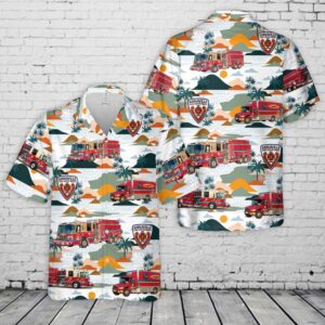 US Texas Annaville Fire Department Hawaiian Shirt,…