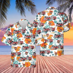 US Texas Beaumont Fire-Rescue Department Hawaiian Shirt,…
