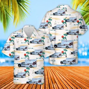 US Texas Denver City EMS Hawaiian Shirt,…