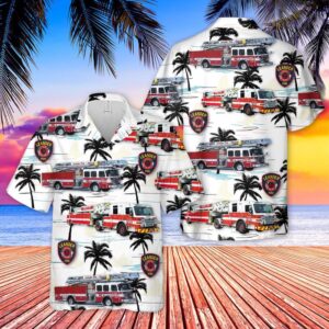US Texas Leander Fire Department Hawaiian Shirt,…
