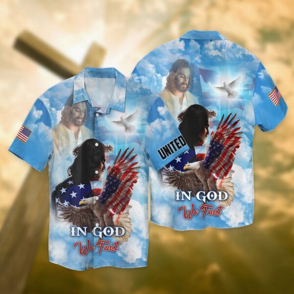 United States Independence Day Eagle In God We Trust All 3D Printed Hawaiian Shirt, 4th Of July Hawaiian Shirt, 4th Of July Shirt