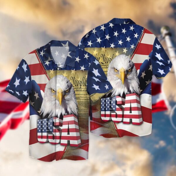 United States Independence Day Eagles U.S Flag All 3D Printed Hawaiian Shirt, 4th Of July Hawaiian Shirt, 4th Of July Shirt