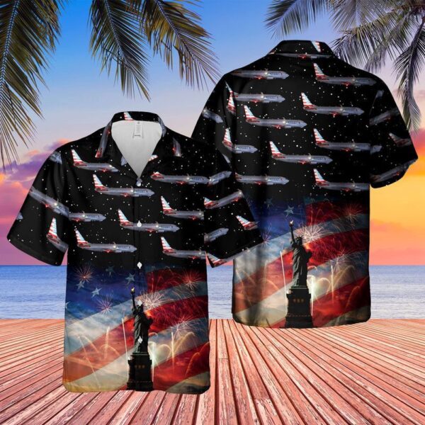 Us Airlines Boeing 737-823 Hawaiian Fourth Of July Shirt, 4th Of July Hawaiian Shirt, 4th Of July Shirt