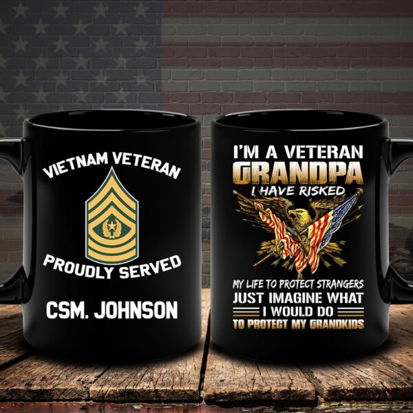 Vietnam Veteran Mug I Am A Veteran Grandpa I Have Risked, Veteran Coffee Mugs, Military Mug