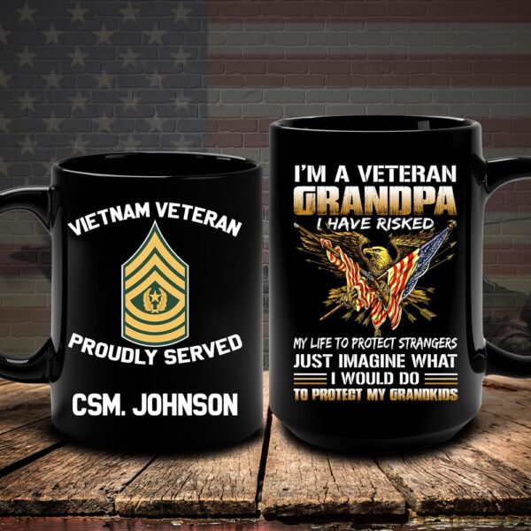 Vietnam Veteran Mug I Am A Veteran Grandpa I Have Risked, Veteran Coffee Mugs, Military Mug