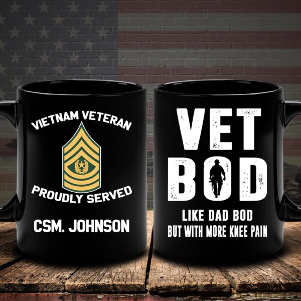 Vietnam Veteran Mug Vet Bod Like Dad Bod But With More Knee Pain, Veteran Coffee Mugs, Military Mug