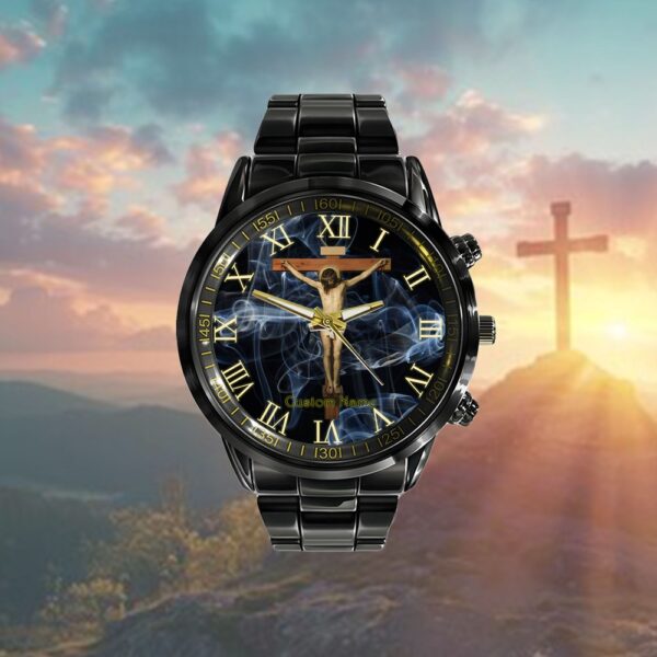 Vintage Christ On The Cross Transparent Jesus Death – Savior Watch, Christian Watch, Religious Watches, Jesus Watch