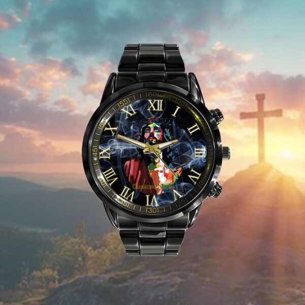 Vintage Got King Jesus Christ Sweet Face Image Watch, Christian Watch, Religious Watches, Jesus Watch