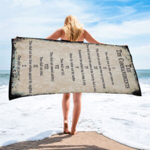 Vintage Ten Commandments Beach Towel Christian Beach Towel Beach Towel 2 nb2xpt.jpg