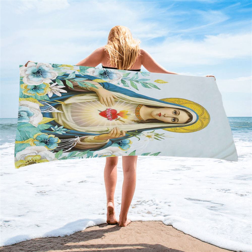 Virgin Mary Picture, Mary Mother Of God Beach Towel, Christian Beach Towel, Beach Towel Virgin Mary Picture, Mary Mother Of God Beach Towel, Christian Beach Towel, Beach Towel