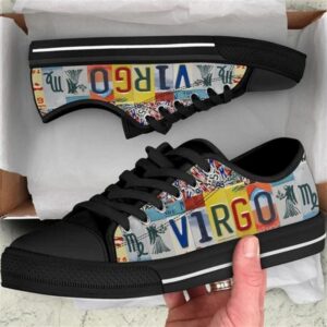 Virgo License Plates Canvas Low Top Shoes,…
