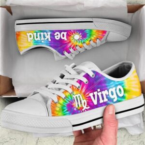 Virgo Zodiac Sign Be Kind Tie Dye Canvas Low Top Shoes Low Top Designer Shoes Low Top Sneakers 2 m4he8z.jpg