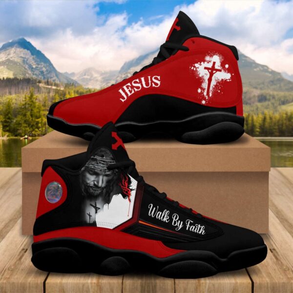 Walk By Faith Customized Jesus Basketball Shoes With Thick Soles, Christian Basketball Shoes, Basketball Shoes 2024