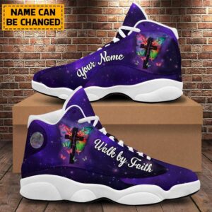 Walk By Faith Purple Basketball Shoes, Jesus…