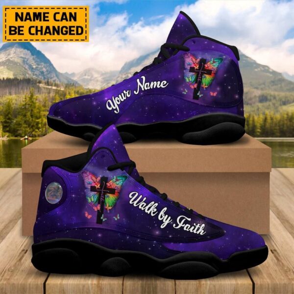 Walk By Faith Purple Basketball Shoes, Jesus Shoes For Men Women, Christian Basketball Shoes, Basketball Shoes 2024