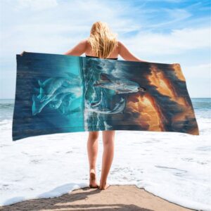 Walking On The Sea Beautiful Dolphin Beach Towel Christian Beach Towel Beach Towel 2 v6mki7.jpg