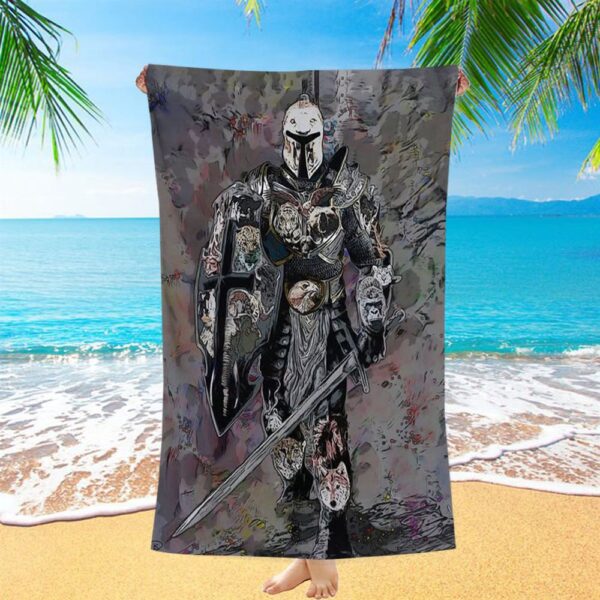 Warrior Armor Of God Beach Towel, Christian Beach Towel, Beach Towel