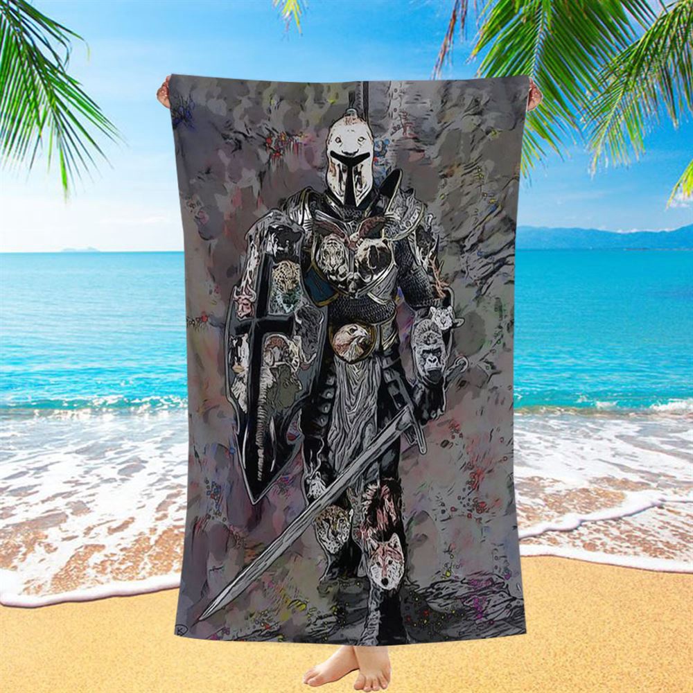 Warrior Armor Of God Beach Towel, Christian Beach Towel, Beach Towel Warrior Armor Of God Beach Towel, Christian Beach Towel, Beach Towel
