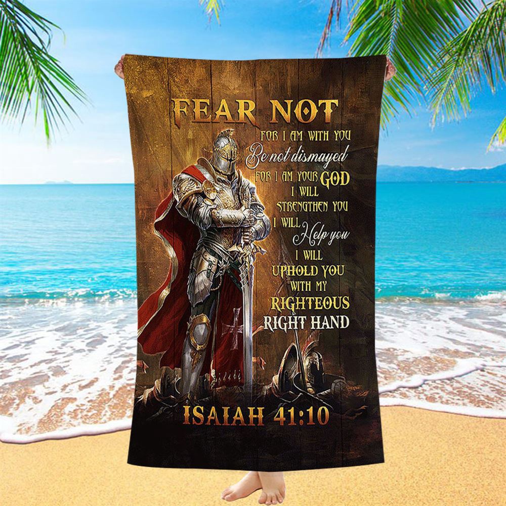 Warrior Jesus Fear Not For I Am With You Beach Towel, Christian Beach Towel, Beach Towel Warrior Jesus Fear Not For I Am With You Beach Towel, Christian Beach Towel, Beach Towel