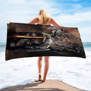 Warrior Knight Kneel And Lion Beach Towel Christian Beach Towel Beach Towel 2 rekfpi.jpg
