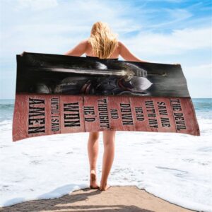 Warrior The Devil Thought He d Won Until I Said Amen Beach Towel Christian Beach Towel Beach Towel 2 h0phnj.jpg