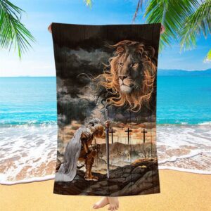 Warrior Women And Lion Of Judah Beach Towel Christian Beach Towel Beach Towel 1 wjd1ff.jpg