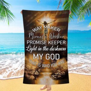 Way Maker Miracle Worker Promise Keeper Beach Towel Christian Beach Towel Beach Towel 1 vk1ptn.jpg