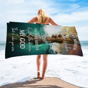 Way Maker Miracle Worker Promise Keeper Hand Of God Beach Towel Christian Beach Towel Beach Towel 2 utv5om.jpg