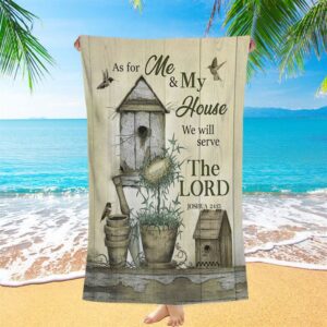 We Will Serve The Lord Beach Towel,…