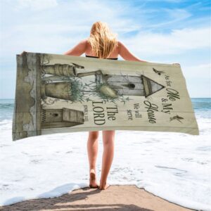 We Will Serve The Lord Beach Towel Christian Beach Towel Beach Towel 2 ububvm.jpg