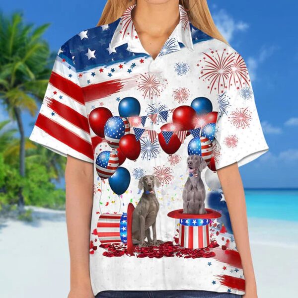Weimaraner Independence Day Hawaiian Shirt, 4th Of July Hawaiian Shirt, 4th Of July Shirt
