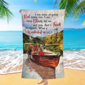 What A Wonderful World Boat Red Rose…