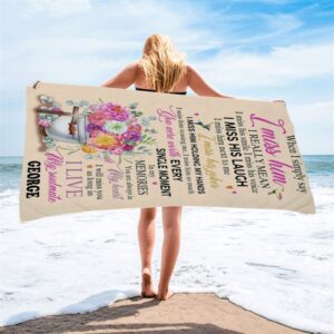 When I Simply Say I Miss Him Custom Name Beach Towel Christian Beach Towel Beach Towel 2 cf5k0r.jpg