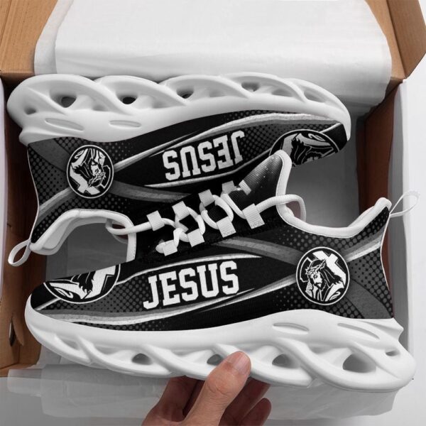 White And Black Jesus Running Sneakers Max Soul Shoes, Max Soul Sneakers, Max Soul Shoes