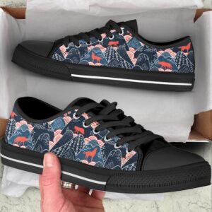 Wolf Oriental Mountains Fabric Pattern Low Top Shoes Low Top Designer Shoes Low Top Sneakers 2 qx1dio.jpg