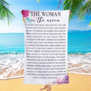 Woman In The Arena Positive Quote Beach…